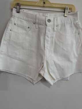 Z Supply White High-Rise Cutoff Denim Shorts